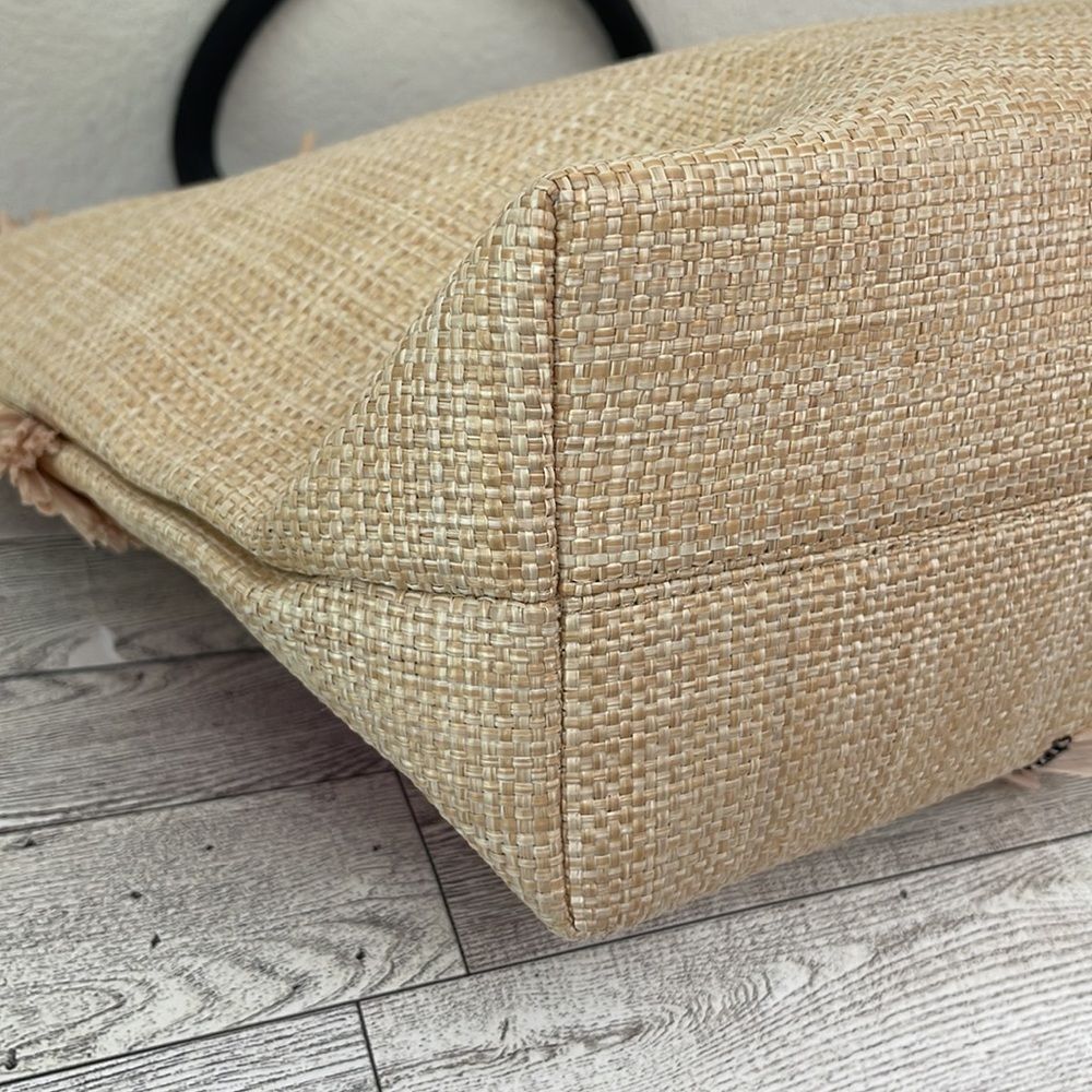 Stella & Dot Straw & Raffia Tote & Matching Pouch NWOT - Picture 7 of 12